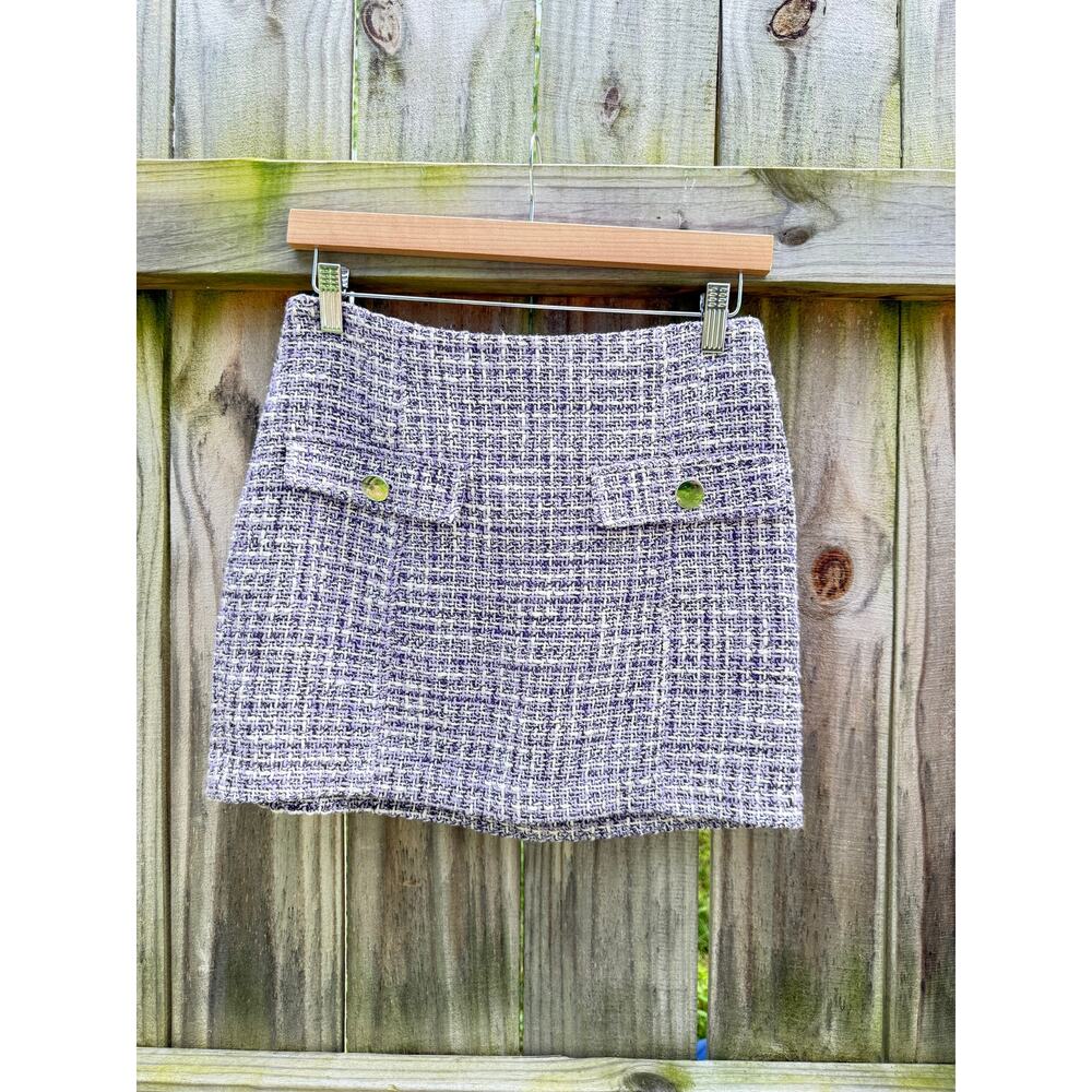 Zara Lilac Bouclé Tweed Skirt Set | Cropped Jacket - Picture 5 of 12